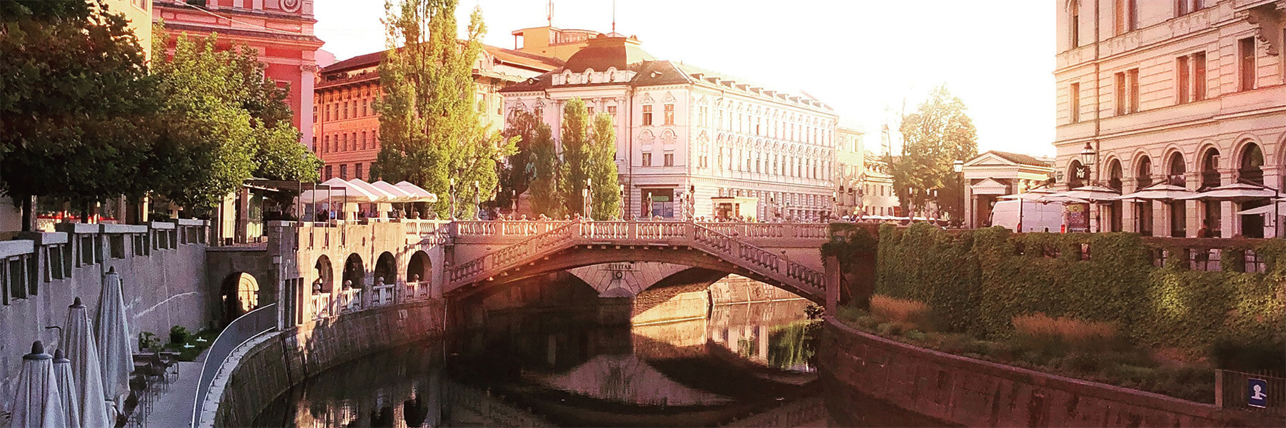 A bridge over a canal in a Croatian city.